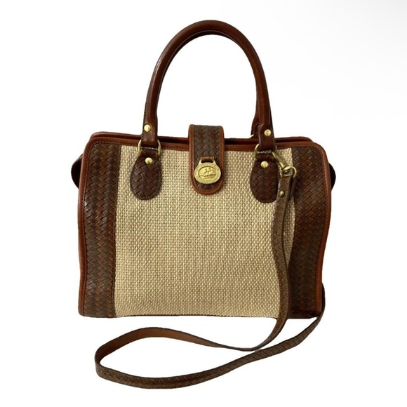 Brahmin Vintage Harbor Collection Addison Woven Cotton & Leather